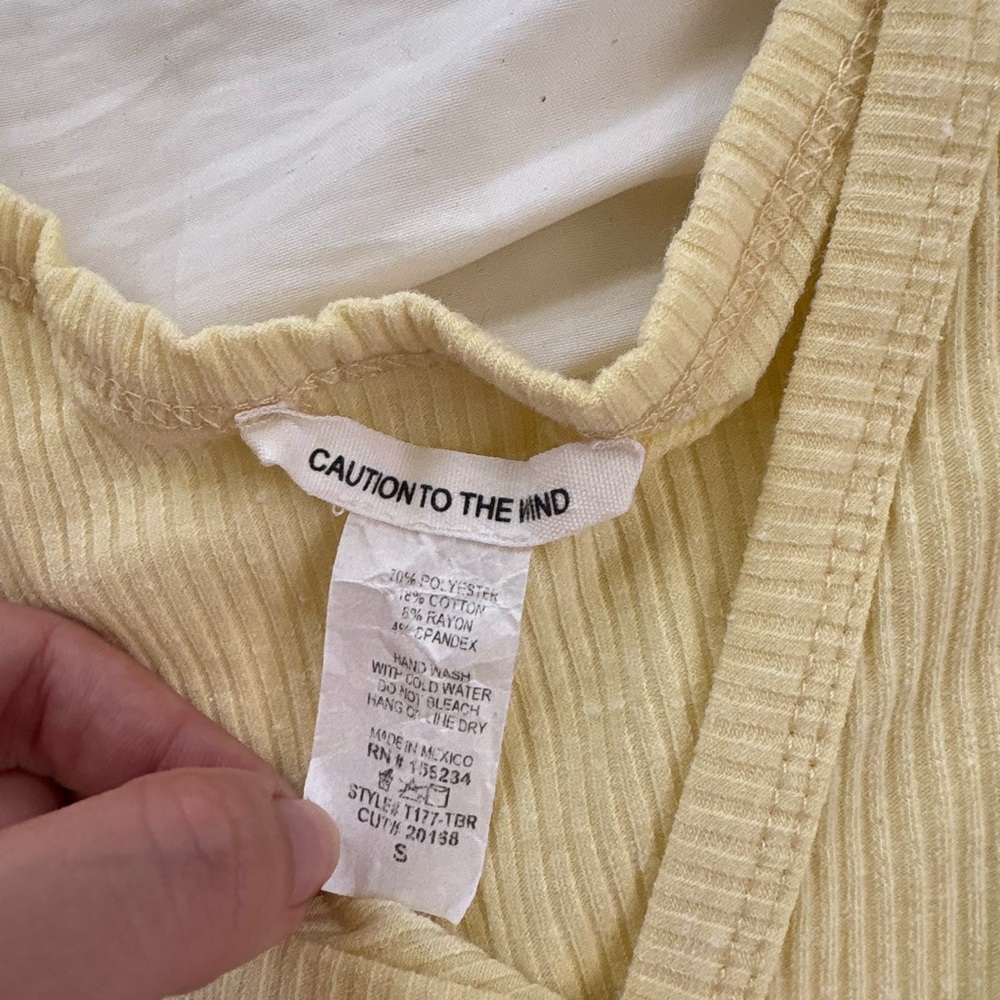 Caution To The Wind Cream Ribbed Tank Top - Picture 4 of 4